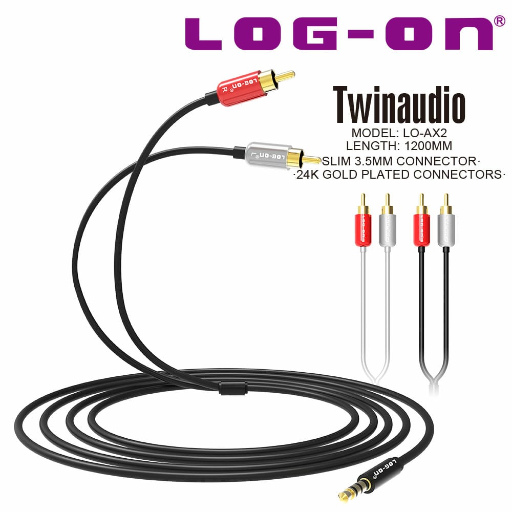 KABEL AUDIO 2 IN 1 LOG ON 3.5 LO-AX2 [SOLD]