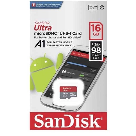MICRO SD SANDISK 16GB NON ADAPTOR C10