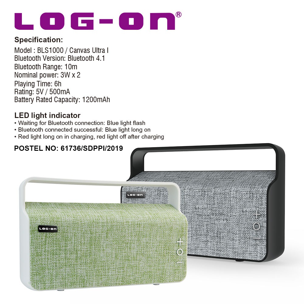 SPEAKER BLUETOOTH LOG ON LO-BLS1000
