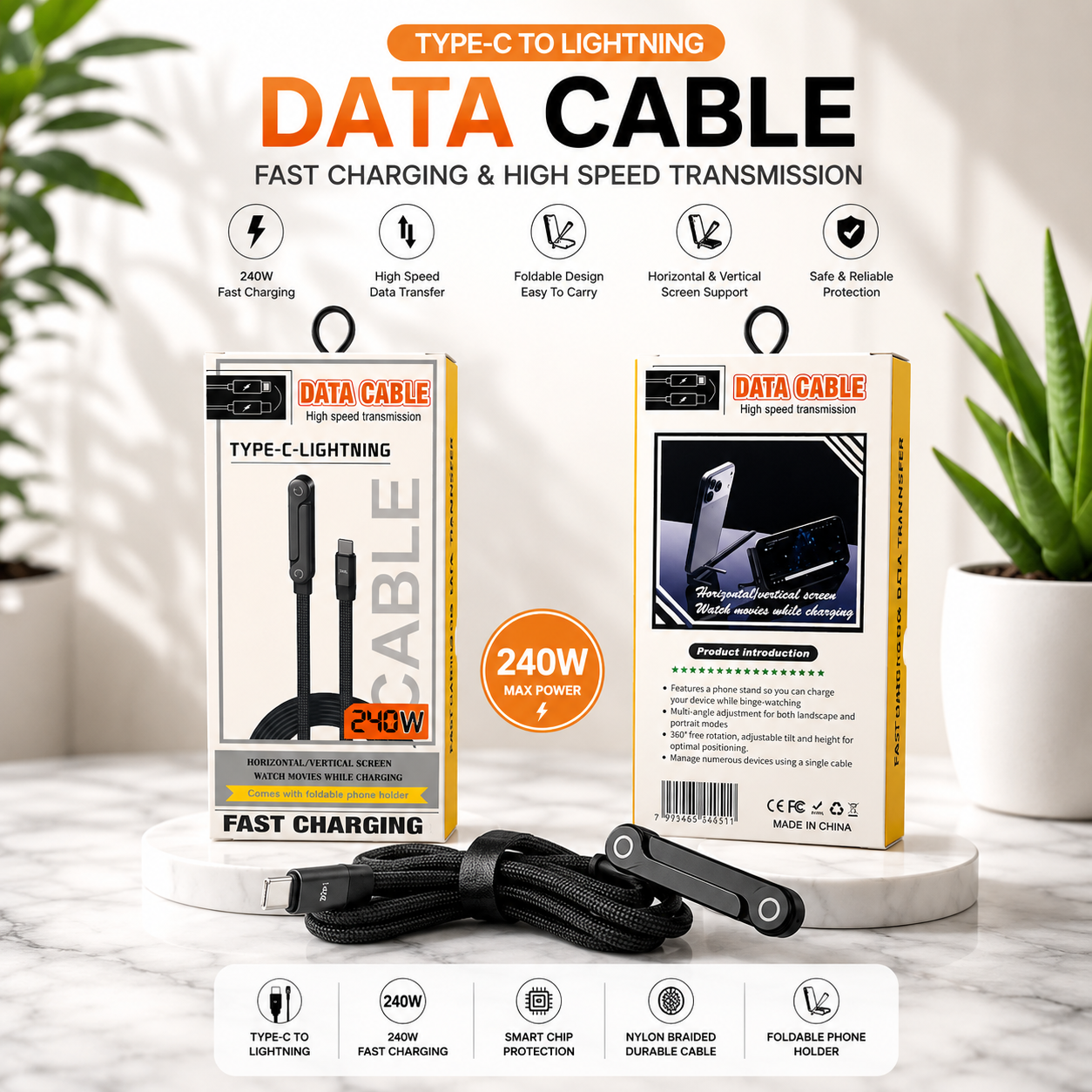 KABEL DATA + ADAPTER C TO IOS 240W