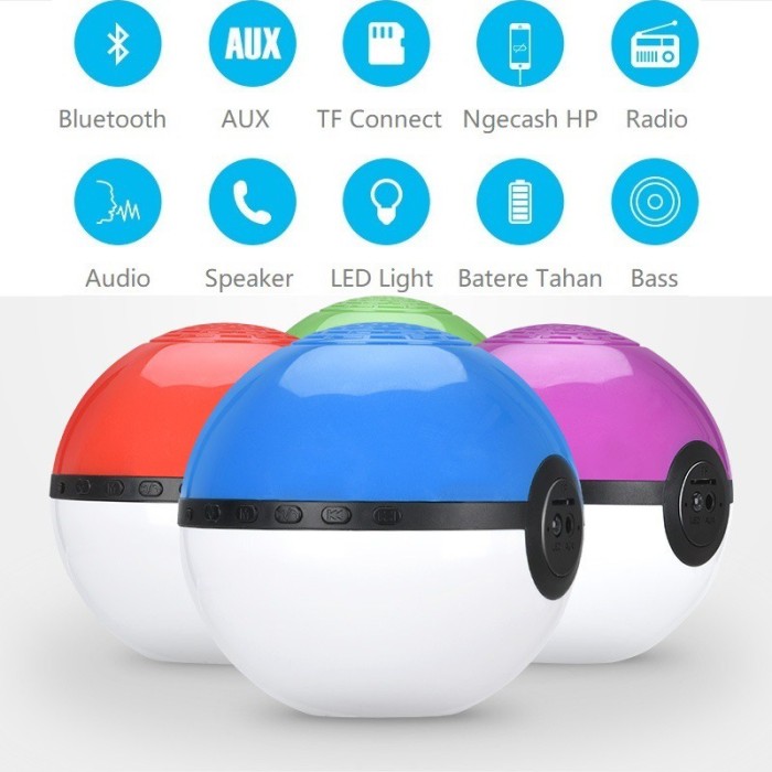 SPEAKER BOLA POKEMON + BLUETOOTH