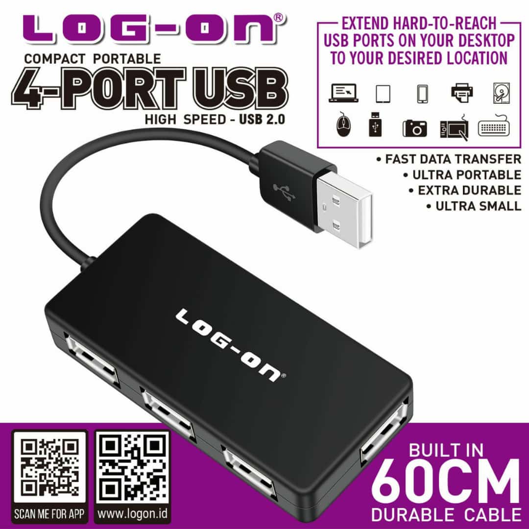 USB HUB 4 PORT LOG ON LO-HUB02 [SOLD]