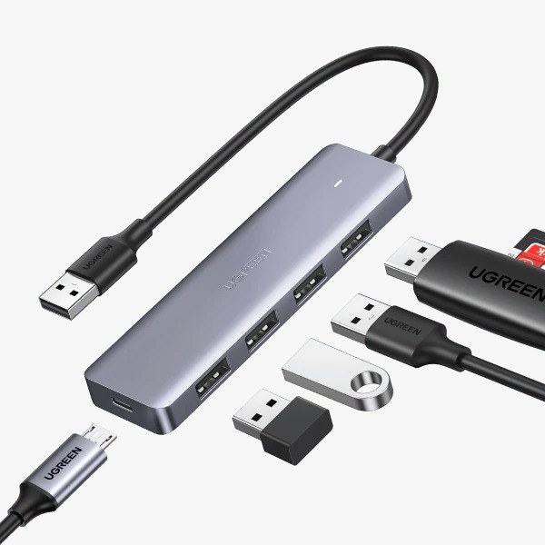 CONVERTER UGREEN USB + TYPE C HUB 4 PORT 
