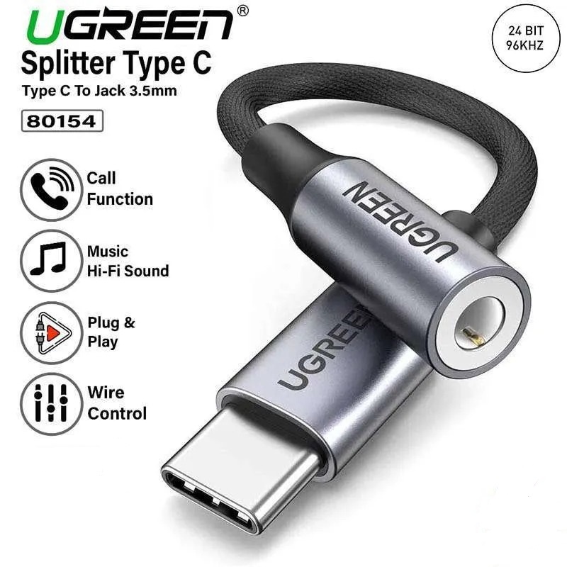 SPLITTER UGREEN AUDIO C TO 3.5MM 10CM