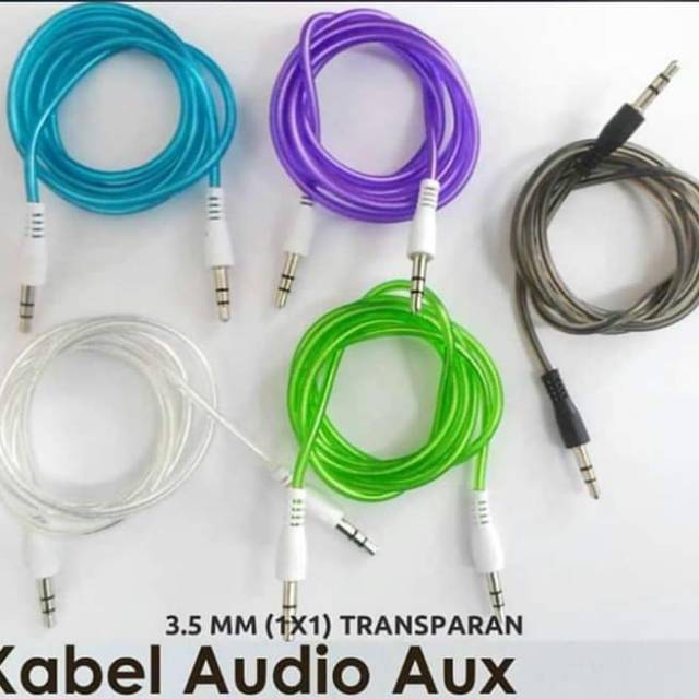 KABEL AUX TRANSPARAN (SOLD)