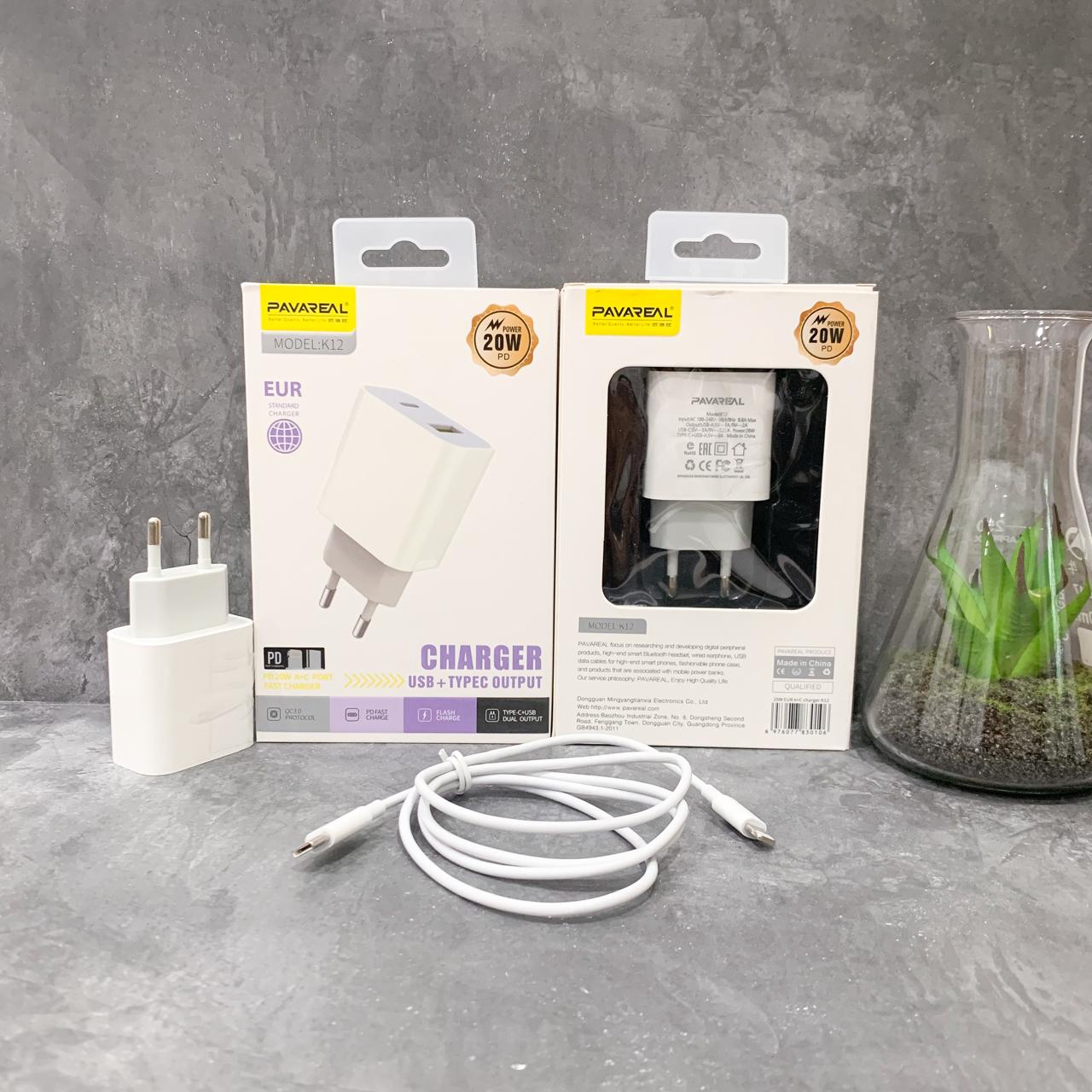 CHARGER PAVAREAL K12 PD 20W C TO IOS