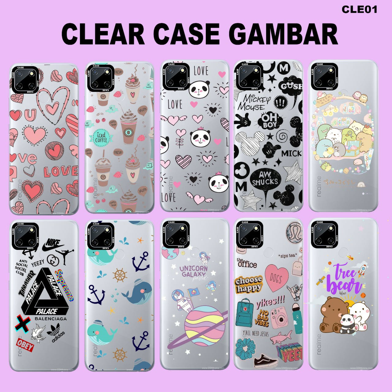 CASE CLEAR GAMBAR CL-01 REALME NARZO 20 ( SOLD )