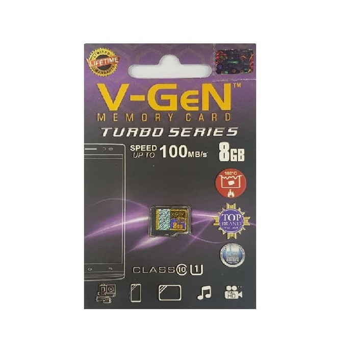 MICRO SD V-GEN TURBO NON AD 8GB C.10