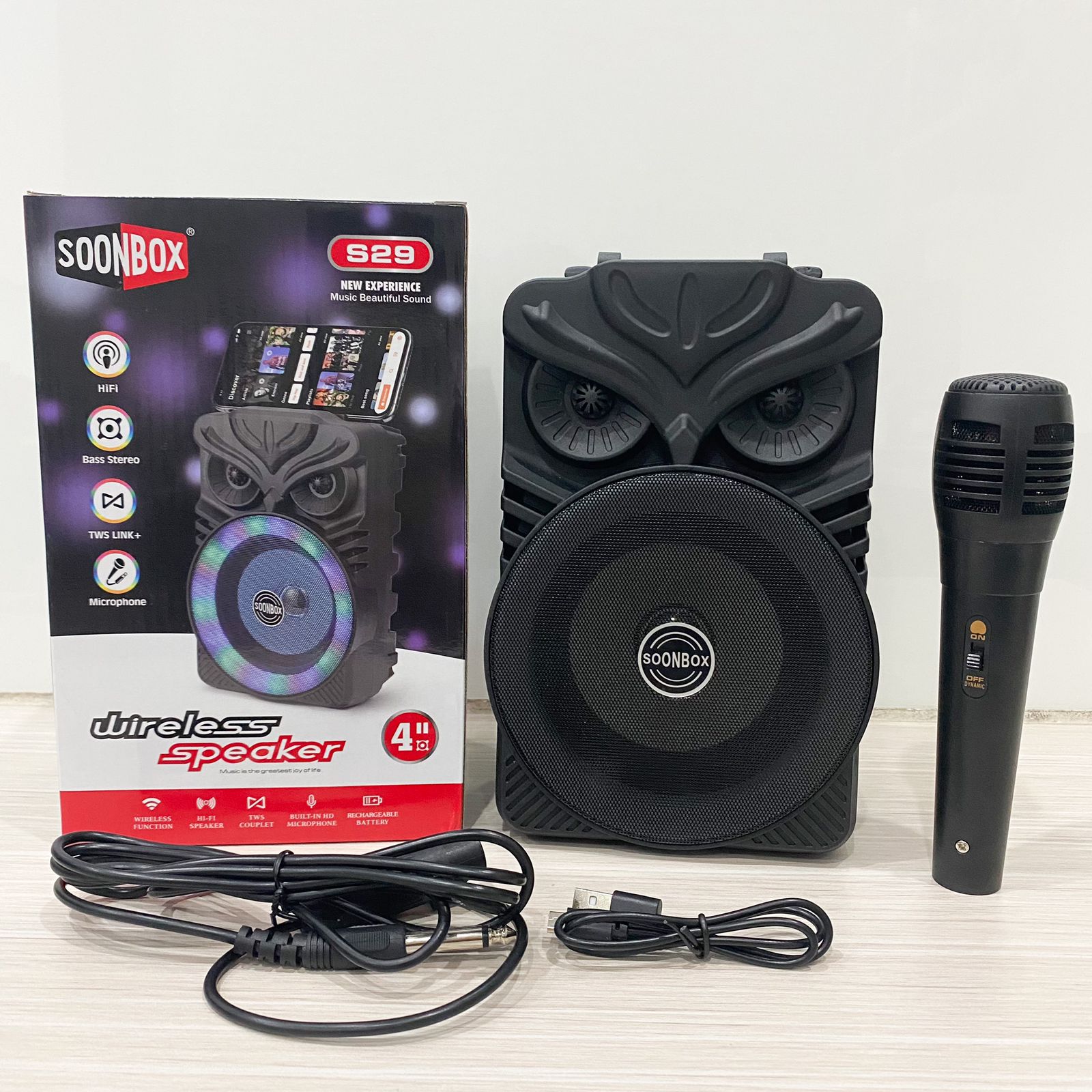 SPEAKER BLUETOOTH + MIC SOONBOX S29 4 INCH (SOLD)