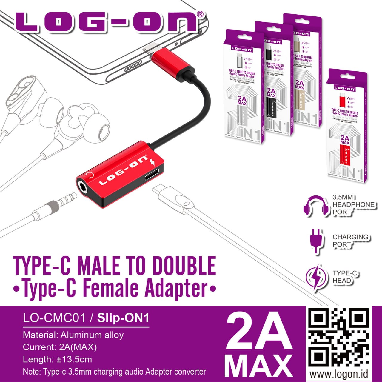 ADAPTER CONVERTER LOG ON TYPE C LO-CMC01 (SOLD)