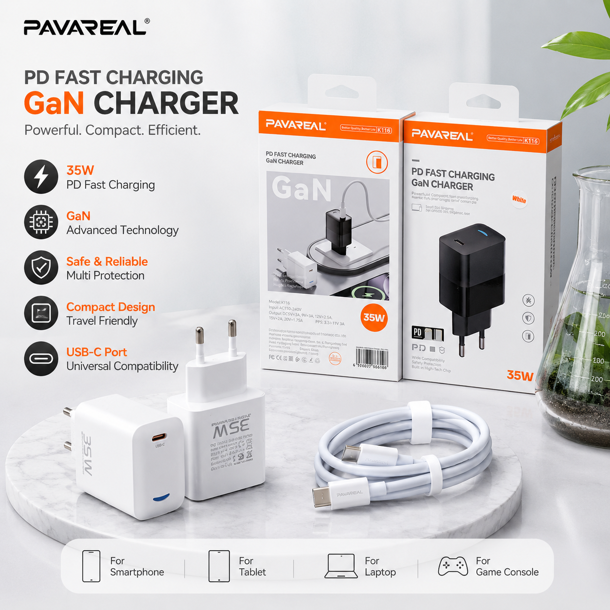 CHARGER PAVAREAL K116 35W C TO C