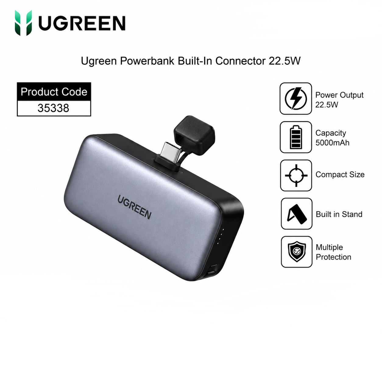 POWERBANK UGREEN BUILT-IN 22.5W 5000MAH