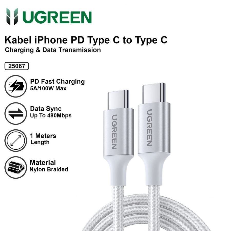 KABEL USB UGREEN C TO C 100W NYLON