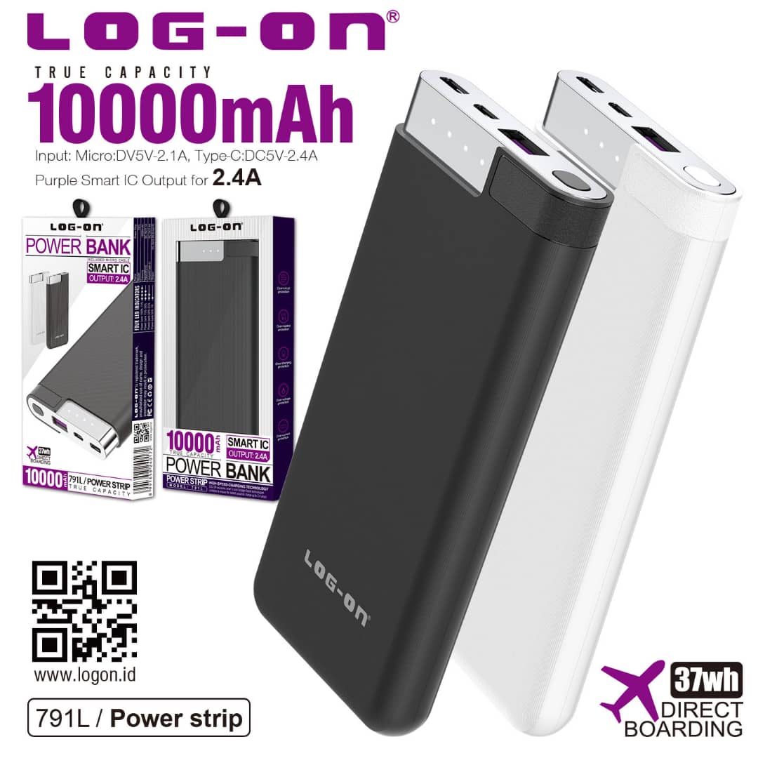 POWERBANK LOG ON POWER STRIP 10000 MAH (SOLD)