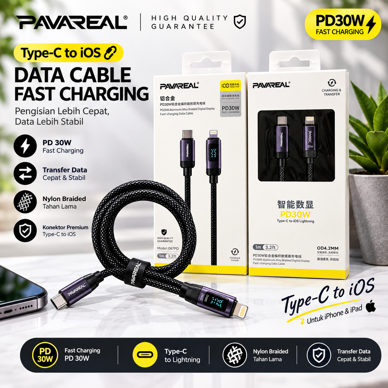 KABEL PAVAREAL Q67 C TO IOS