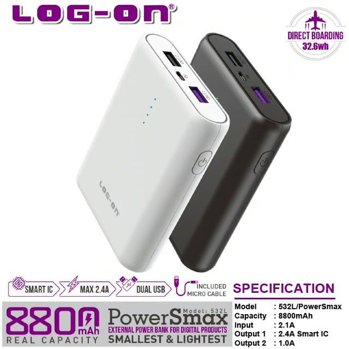 POWERBANK LOG ON POWERSMAX 8800 MAH (SOLD)
