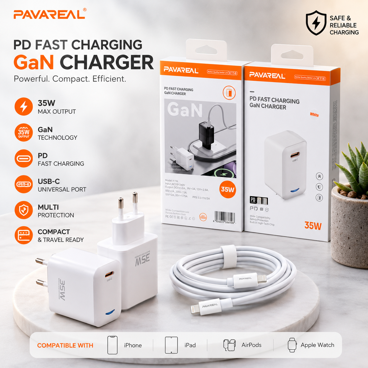 CHARGER PAVAREAL K116 35W C TO IOS