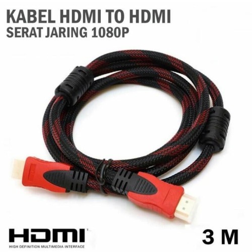 KABEL HDMI 3M SERAT JARING 