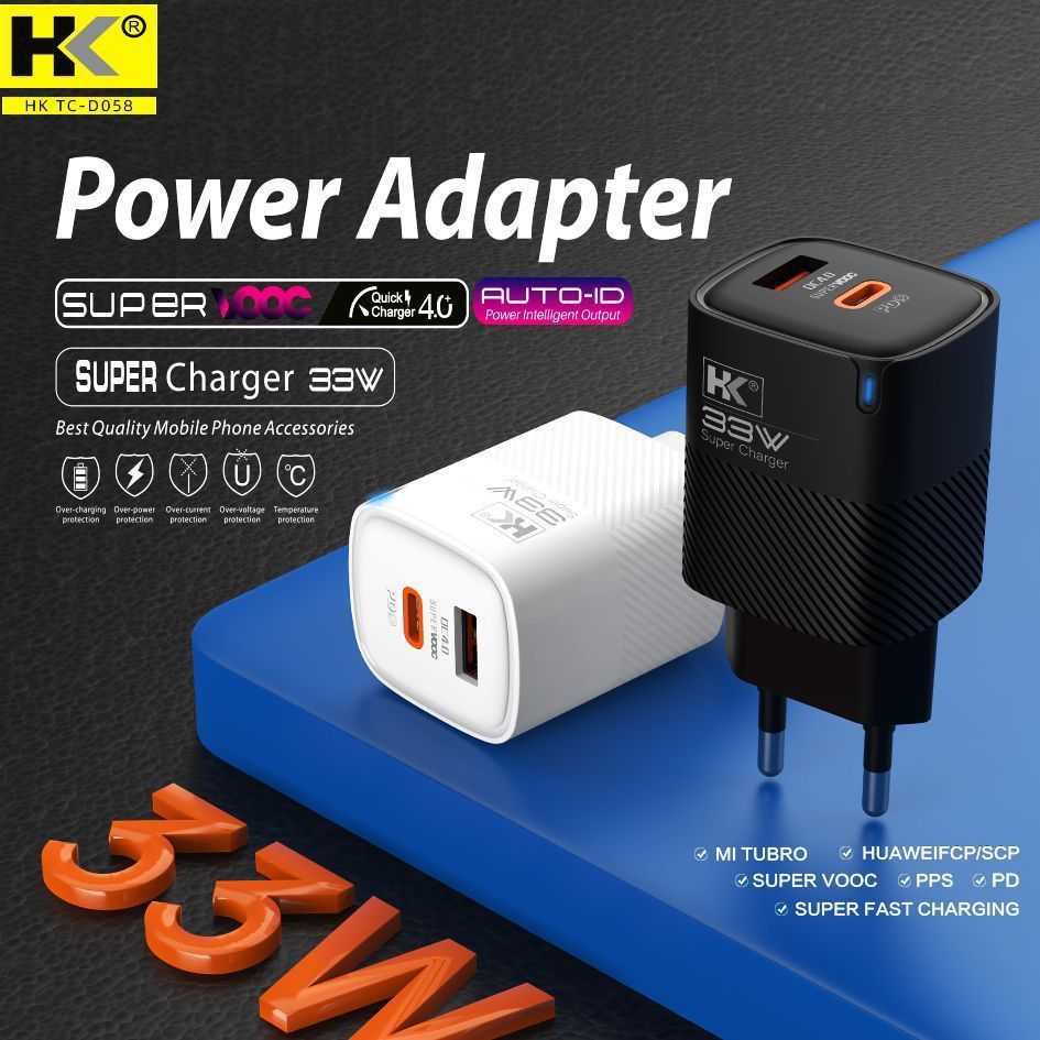 BATOK CHARGER HK D058 PD 33W SUPER VOOC