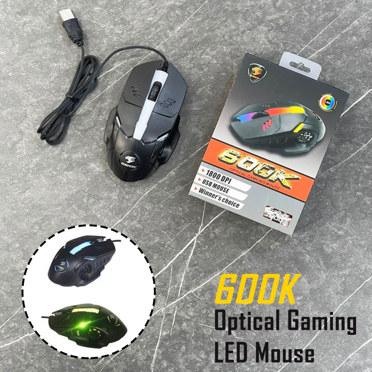 MOUSE KABEL OUIDENY 600K LED (SOLD)