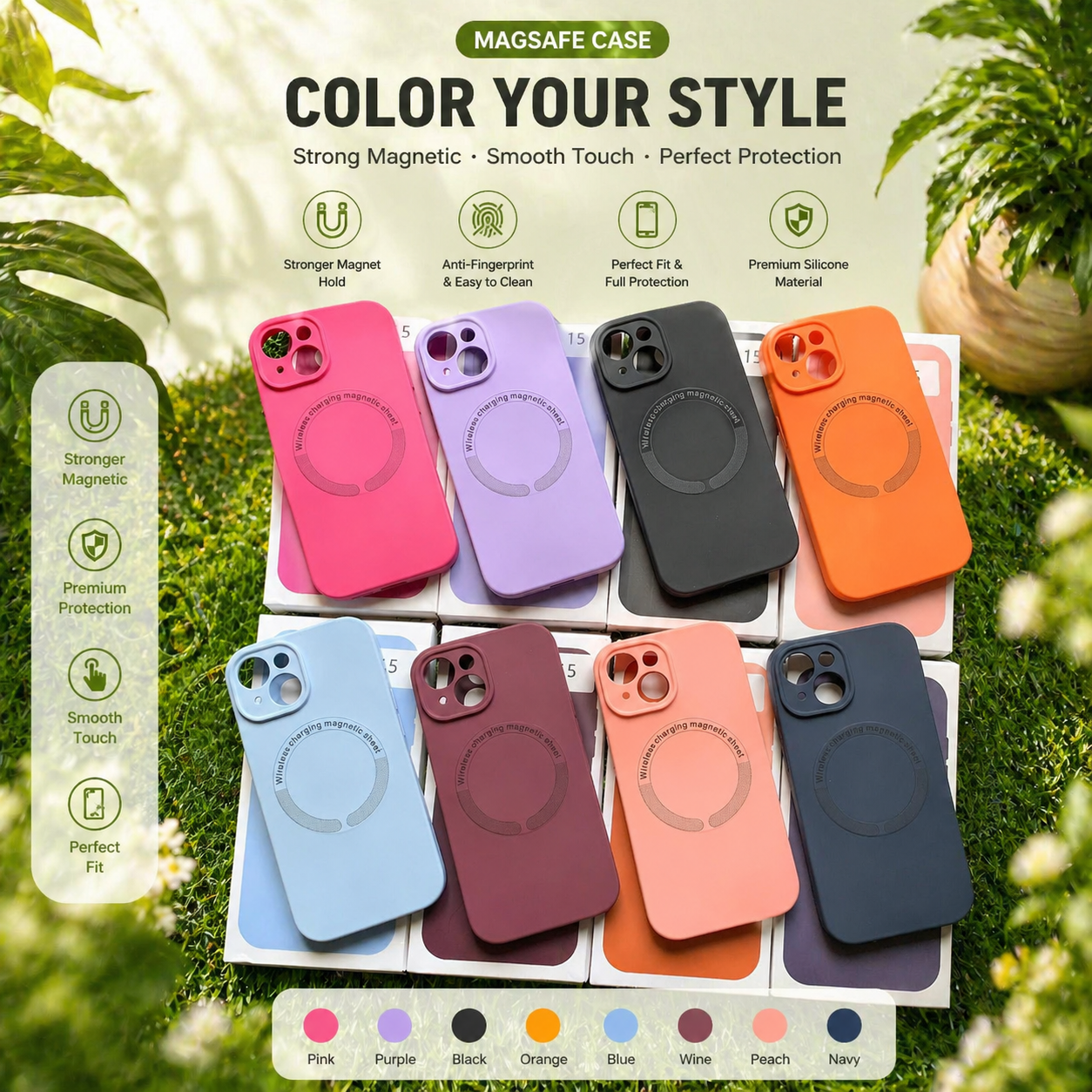 CASE MAGSAFE + PC WARNA IPHONE 15