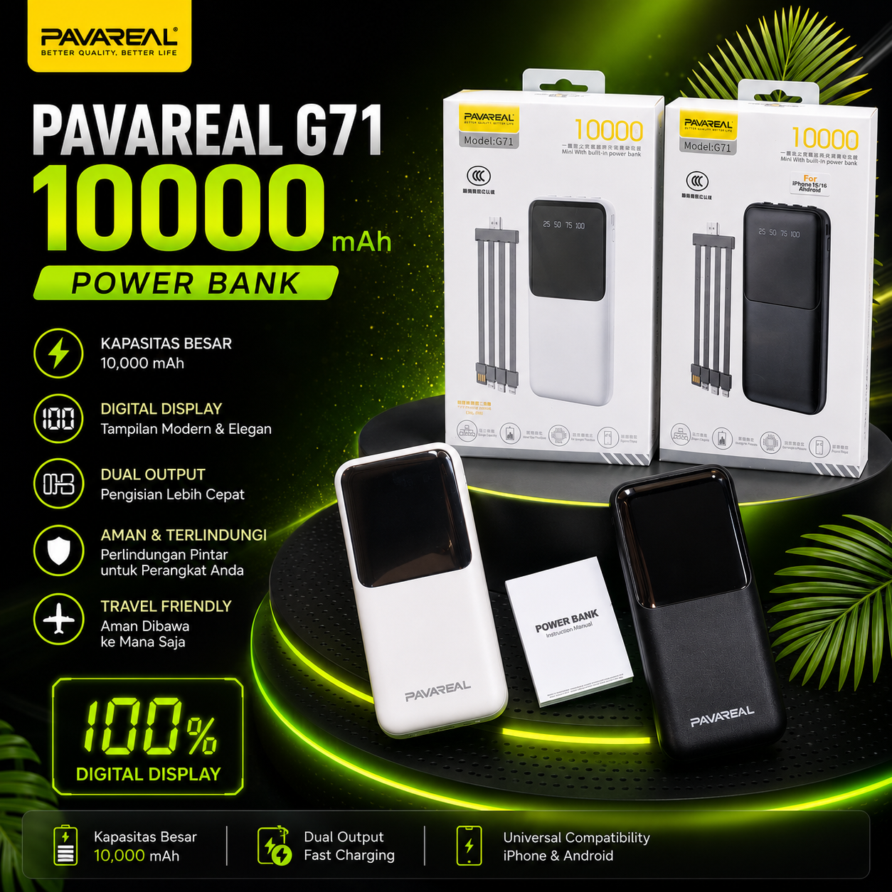 POWERBANK PAVAREAL PA G71 10.000MAH