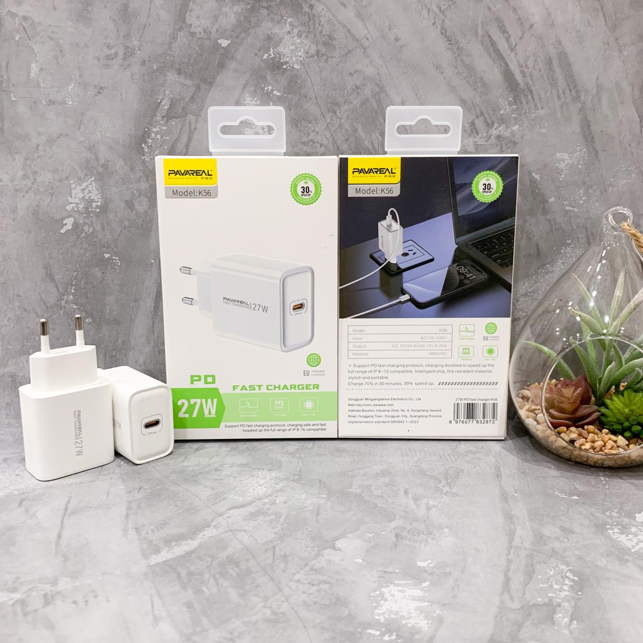 BATOK CHARGER PAVAREAL K56 USB C PD 27W