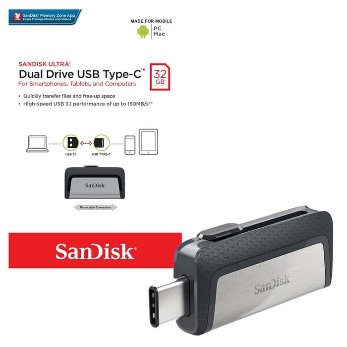 FLASHDISK SANDISK ULTRA TYPE C 32GB