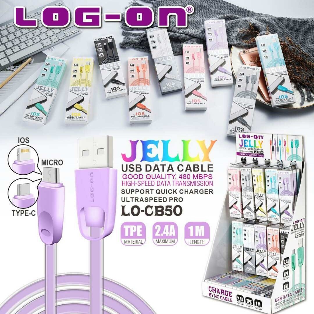 KABEL DATA LOG ON JELLY TYPE C LO-CB50