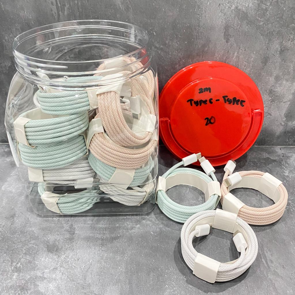 KABEL DATA MACARON TYPE C TO TYPE C 2M TOP (SOLD)