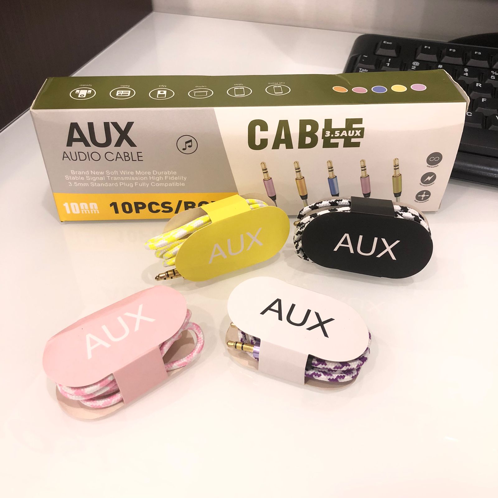 KABEL AUX MAKARON COLOKAN CHROME