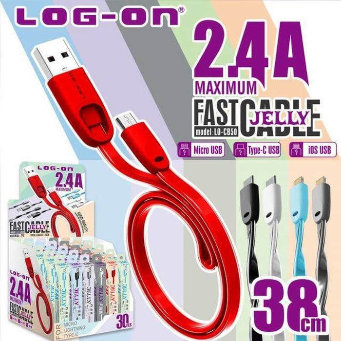 KABEL DATA LOG ON JELLY IPHONE 38 CM