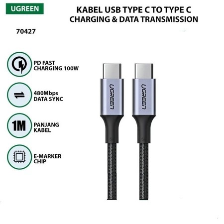 KABEL USB UGREEN C TO C 100W NYLON