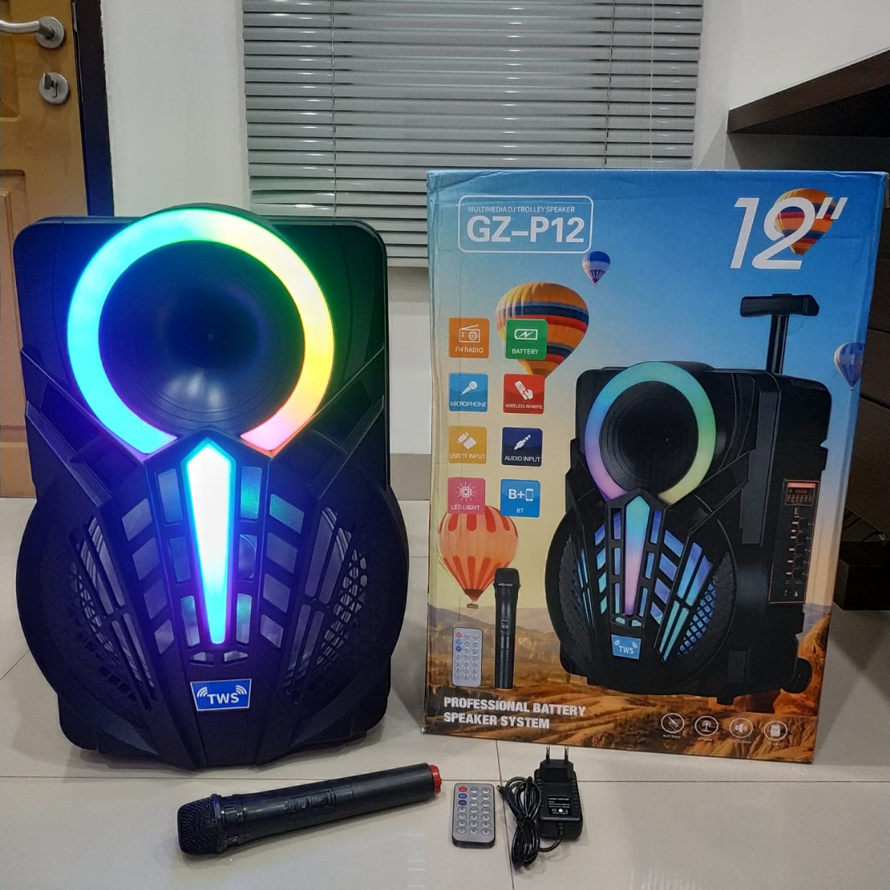 SPEAKER BLUETOOTH + MIC 12 INCH TWS GZ-P12 (SOLD)