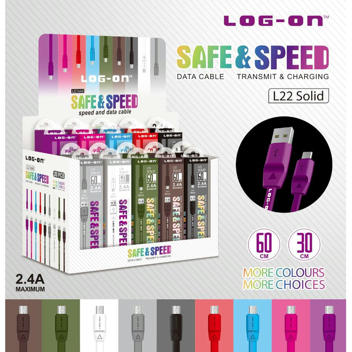 KABEL DATA LOG ON MICRO 2.4A L22 30 CM [SOLD]