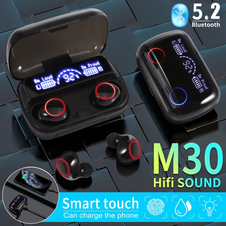 PHF BLUETOOTH TWS + POWERBANK M30 (SOLD)