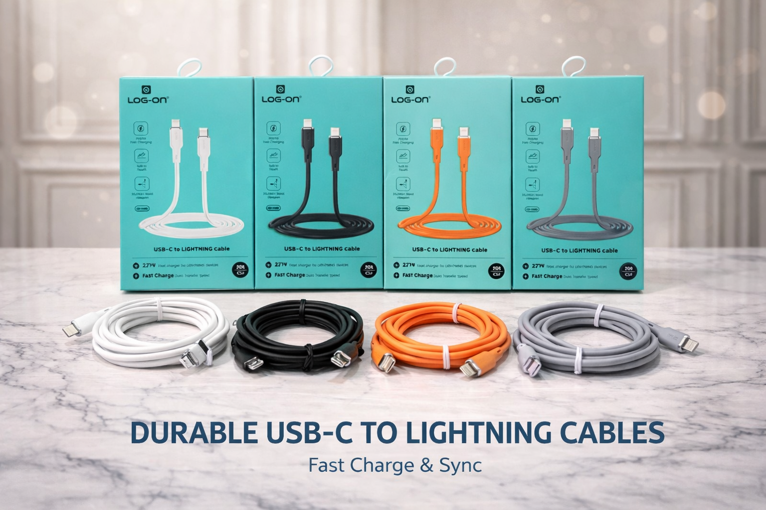 KABEL USB LOG ON LO-CB92 C TO IOS 27W 2M