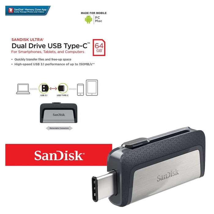 FLASHDISK SANDISK ULTRA TYPE C 64GB