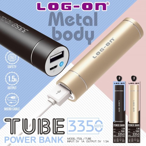 POWERBANK LOG ON TUBE 3350 MAH