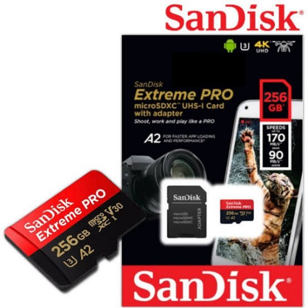 MICRO SD SANDISK EXTREME PRO 256GB + AD 