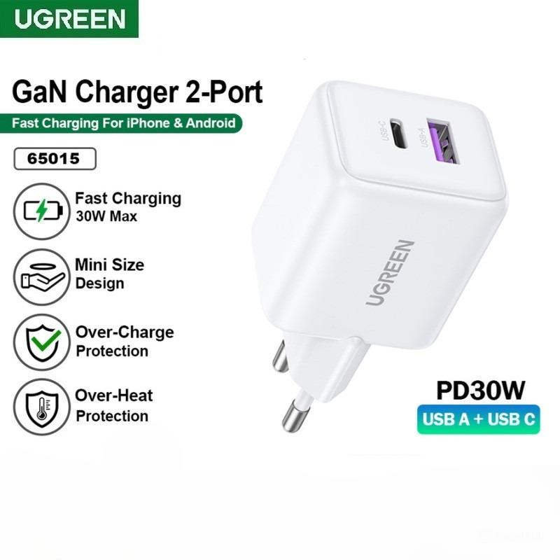 BATOK CHARGER UGREEN DUAL PORT GAN 30W