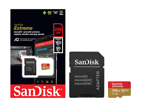 MICRO SD SANDISK EXTREME 256GB + ADAPTOR 