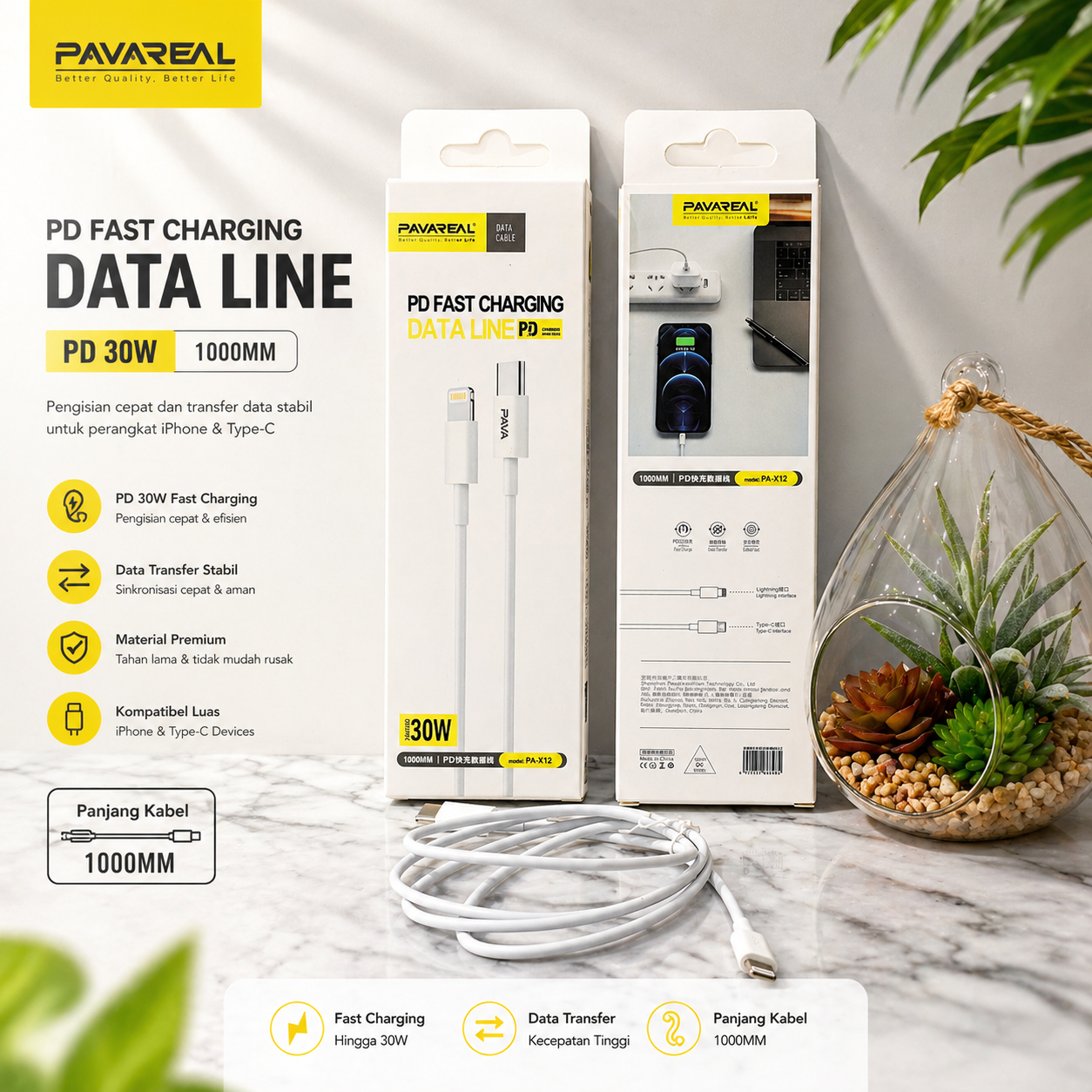 KABEL DATA PAVAREAL X12 C TO IOS