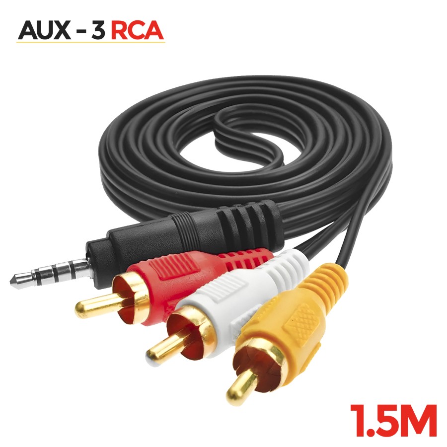 KABEL AUDIO AUX TO RCA 3 IN 1 1.5M 
